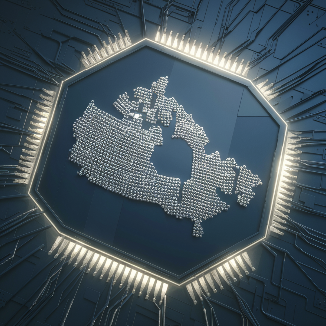 An image of the country Canada embedded on a GPU